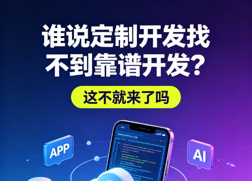 谁说定制开发找不到靠谱开发？这不就来了吗