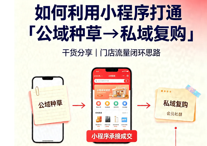 江门本地小店，如何利用小程序打通公域种草→私域复购