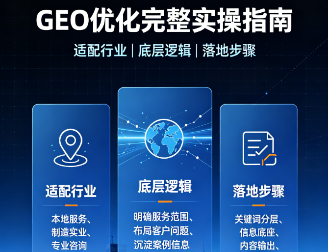 GEO 优化完整实操指南：适配行业、底层逻辑与落地步骤